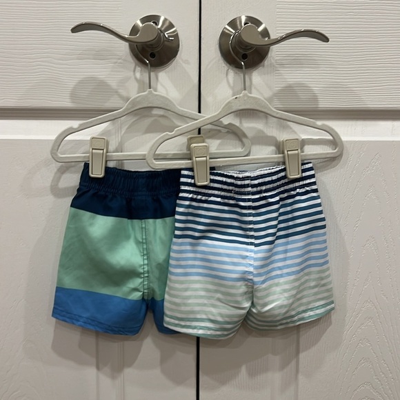 BUNDLE (2) RuggedButts Swim Trunks Colorblock Striped Baby Boy Size 3-6 Months - Picture 10 of 10